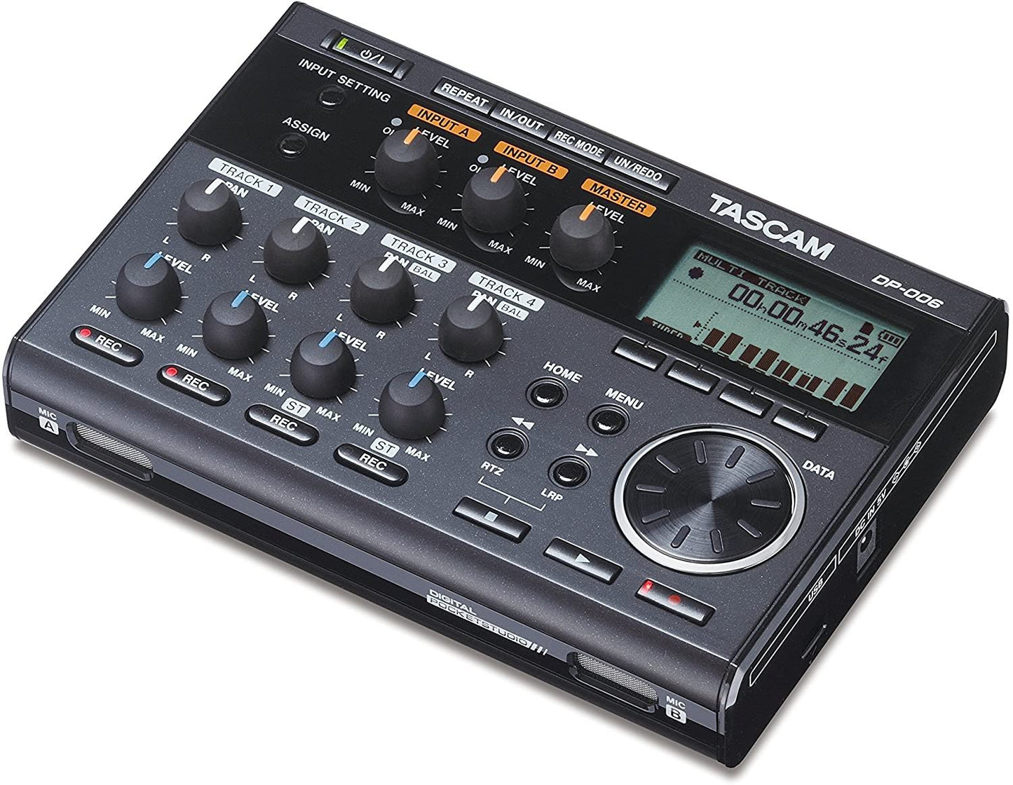 Tascam DP-006 6-Track Digital Pocketstudio Multi-Track Audio Recorder, Built-in Mics, Songwriting, Battery Operated