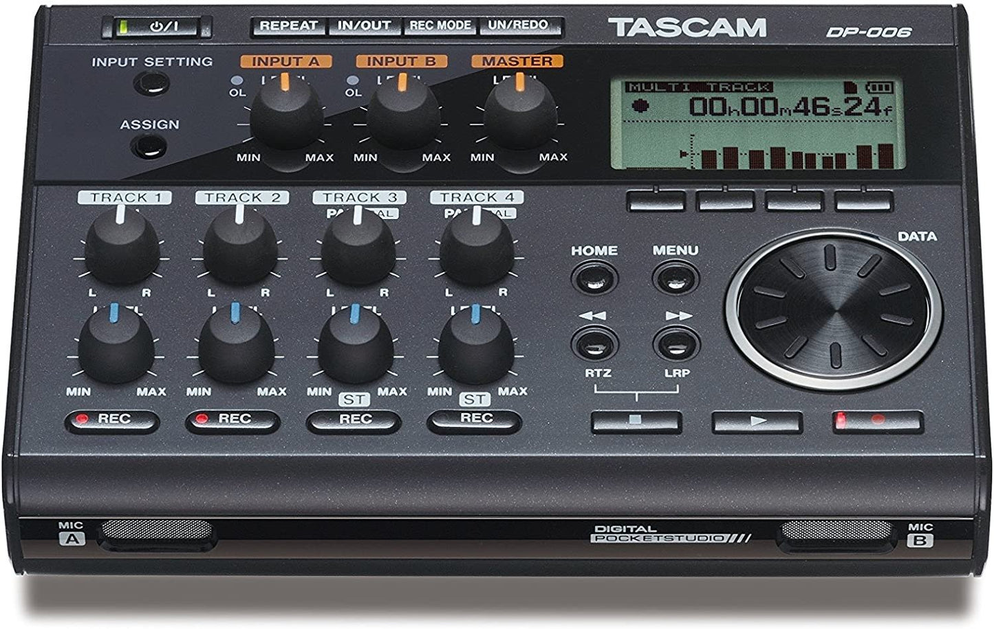 Tascam DP-006 6-Track Digital Pocketstudio Multi-Track Audio Recorder, Built-in Mics, Songwriting, Battery Operated