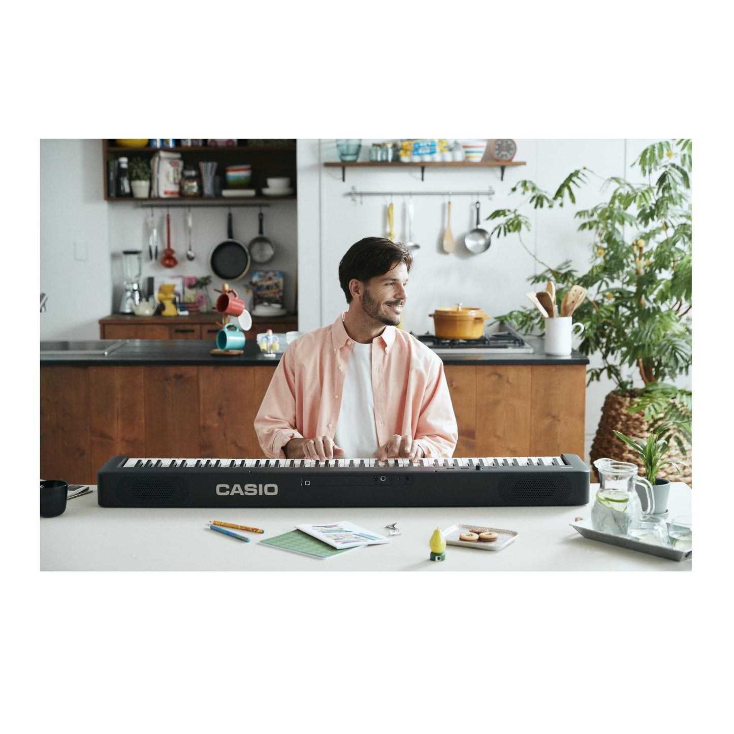 Casio CDP-S160 Portable Digital Piano with 88-Key Weighted Action, Sheet Music Stand, Power Supply, USB-MIDI and 10 tones, black (CDP-S160BK)