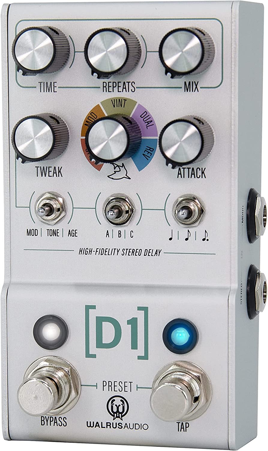 Walrus Audio Mako Series D1 V2 High Fidelity Delay Pedal 900-1051V2 Silver
