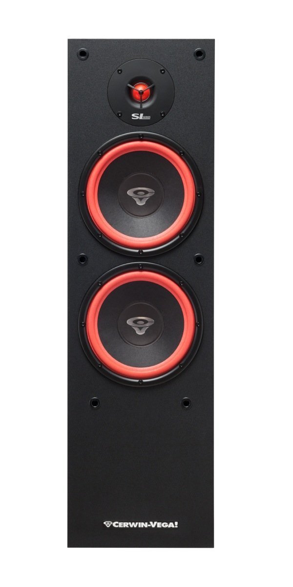 Cerwin Vega Home Audio SL-28 8" 300 Watts 2-Way Dual Floor Speaker with 1" Soft Dome Tweeter Black
