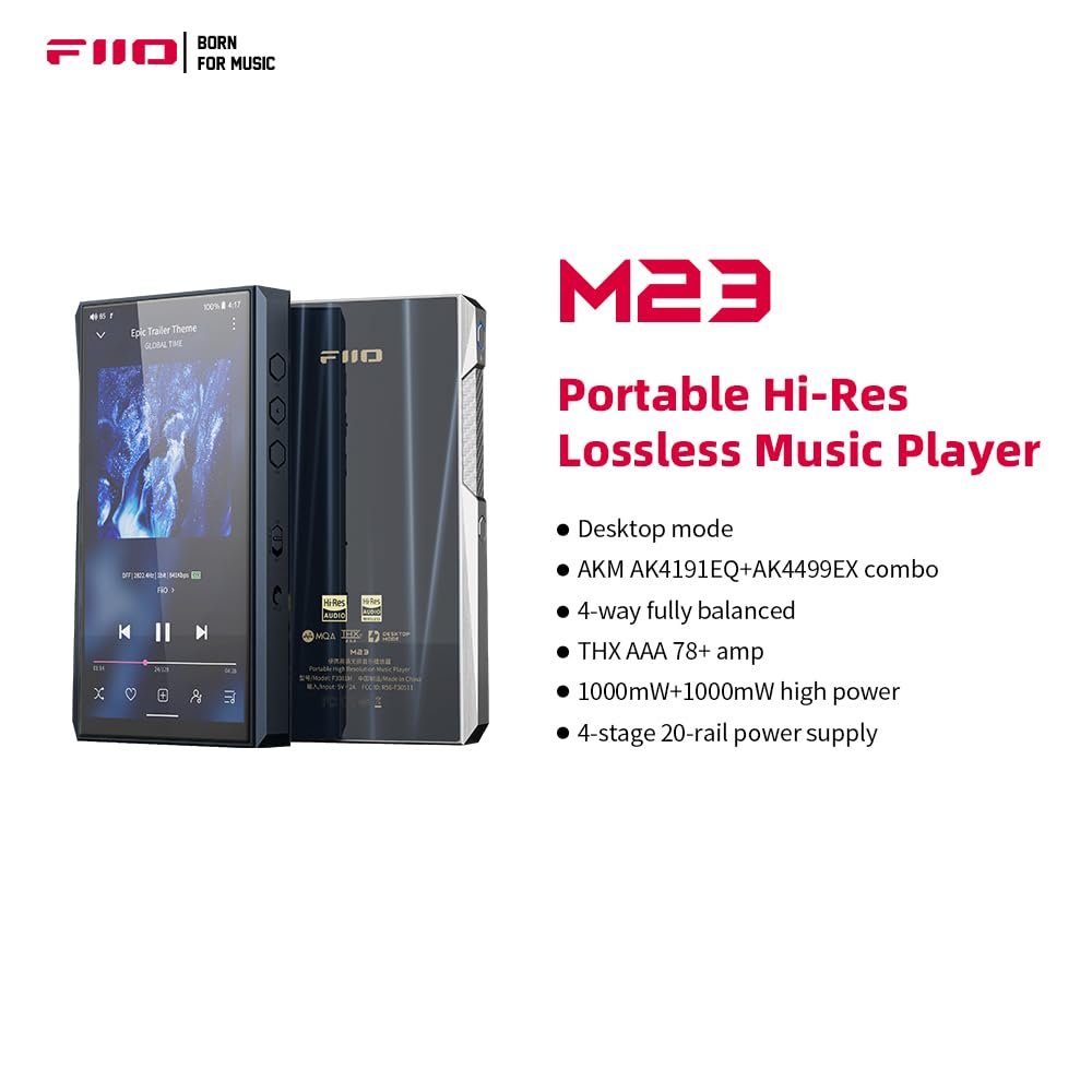 FiiO M23 Hi-Res MP3 Music Player Android 10 Snapdragon 660 with AK4191EQ+AK4499EX, 5.5inch, Lossless DSD/MQA, 5G WiFi/Apple Music/Tidal/Amazon Music 3.5mm/4.4mm