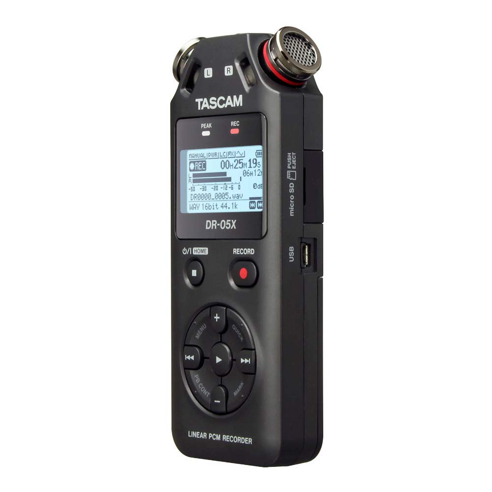 Tascam DR-05X Stereo Handheld Digital Audio Portable Recorder and USB Audio Interface, Pro Field, AV, Music, Dictation Recorder