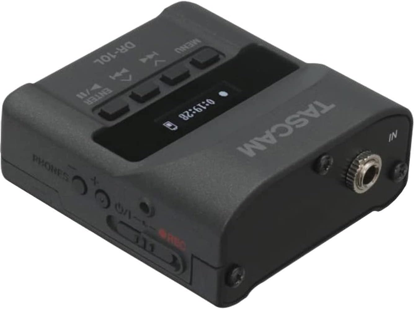 TASCAM Micro Portable Digital Audio Recorder with Lavalier Microphone, AV recording, interview recording 24-Bit/48 kHz BWAV File Format, Black (DR-10L)