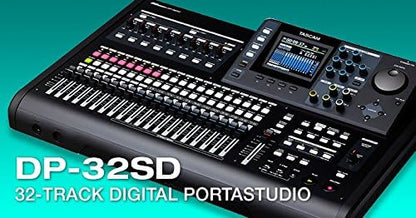 Tascam DP-32SD 32-Track Digital Portastudio Multi-Track Audio Recorder,Black