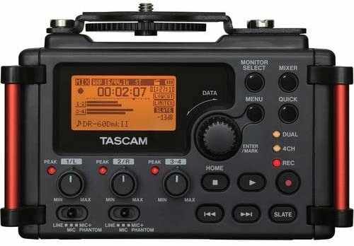 Tascam DR-60DMKII 4-Channel Portable Audio Recorder for DSLR,Rechargeable...