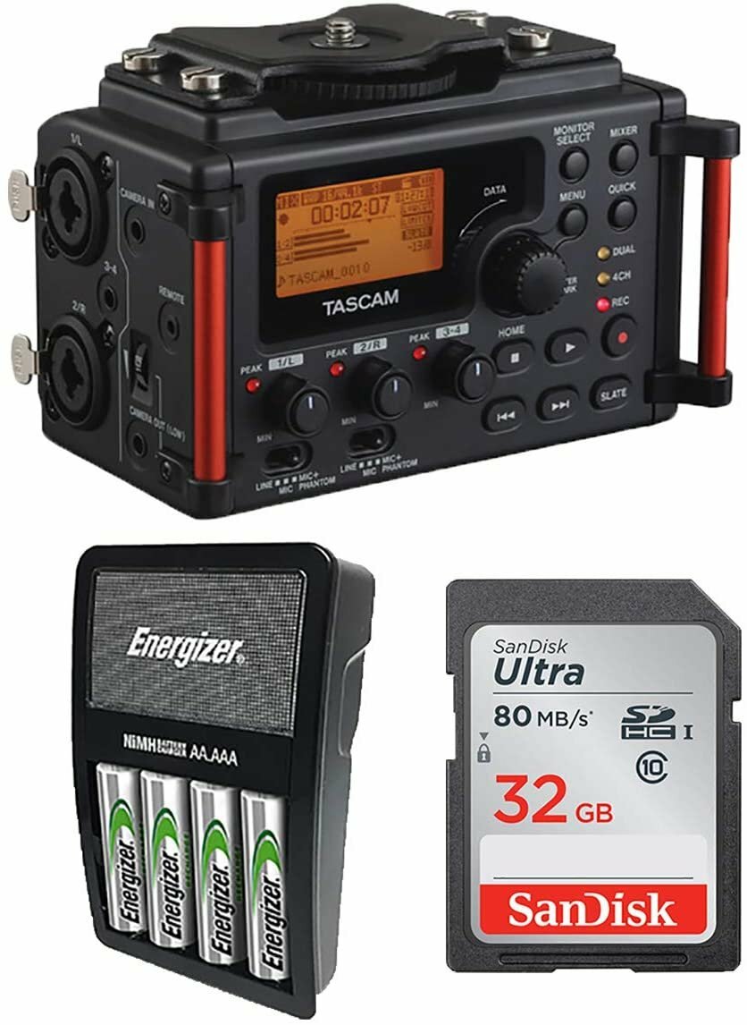Tascam DR-60DMKII 4-Channel Portable Audio Recorder for DSLR,Rechargeable...