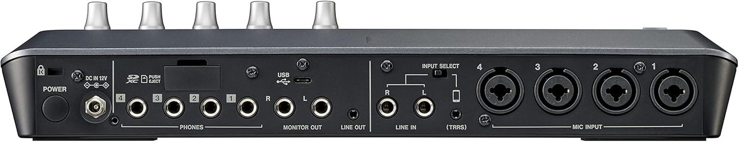Tascam Mixcast 4 Podcast Studio Mixer Station with built-in Recorder / USB Audio Interface