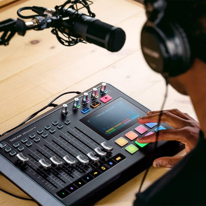 Tascam Mixcast 4 Podcast Studio Mixer Station with built-in Recorder / USB Audio Interface