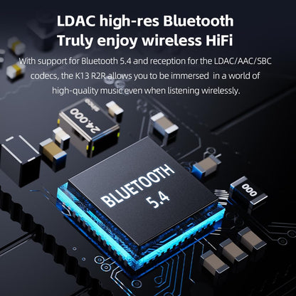 FiiO K13 R2R Desktop DAC & Headphone Amp, High-Fidelity 24Bit R2R DAC, Powerful 2400mW Output, LDAC Bluetooth Streaming, Dual Power Supply, 10-Band PEQ, Balanced XLR & RCA Audio Output (Silver)