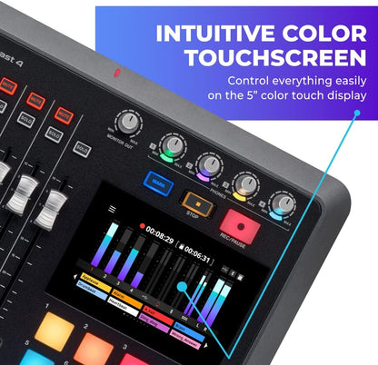 Tascam Mixcast 4 Podcast Studio Mixer Station with built-in Recorder / USB Audio Interface
