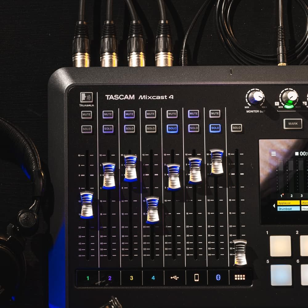 Tascam Mixcast 4 Podcast Studio Mixer Station with built-in Recorder / USB Audio Interface