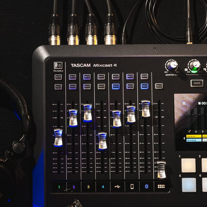 Tascam Mixcast 4 Podcast Studio Mixer Station with built-in Recorder / USB Audio Interface