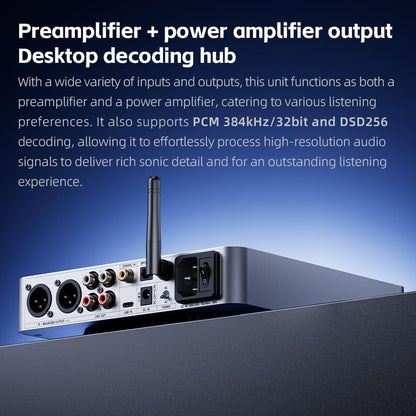 FiiO K13 R2R Desktop DAC & Headphone Amp, High-Fidelity 24Bit R2R DAC, Powerful 2400mW Output, LDAC Bluetooth Streaming, Dual Power Supply, 10-Band PEQ, Balanced XLR & RCA Audio Output (Silver)