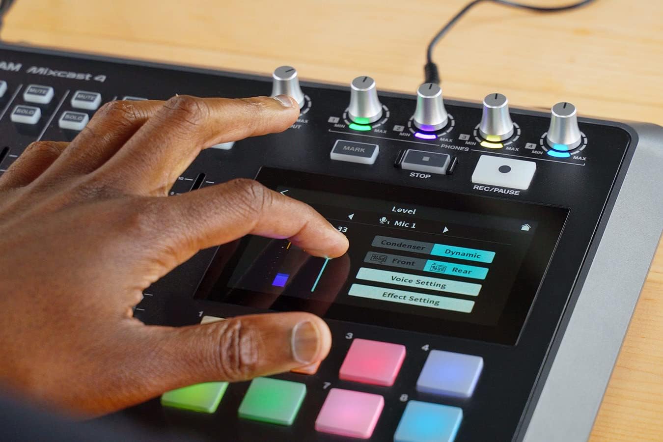 Tascam Mixcast 4 Podcast Studio Mixer Station with built-in Recorder / USB Audio Interface