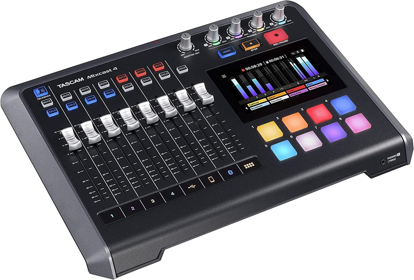 Tascam Mixcast 4 Podcast Studio Mixer Station with built-in Recorder / USB Audio Interface
