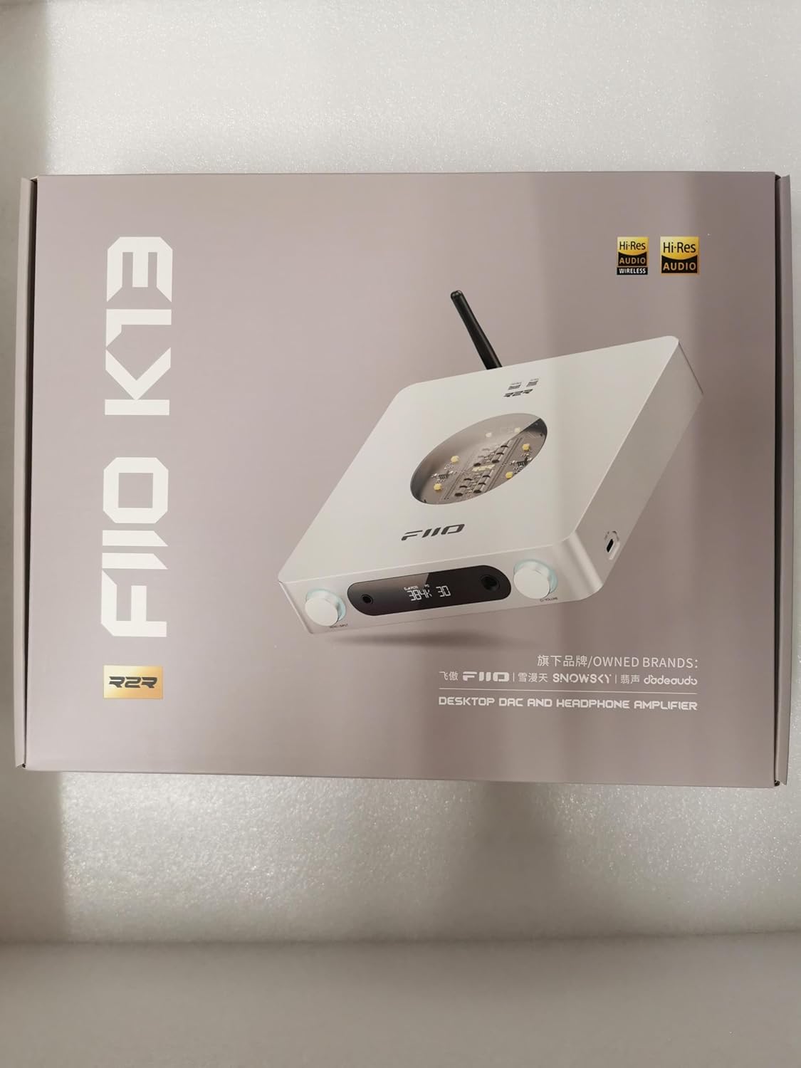 FiiO K13 R2R Desktop DAC & Headphone Amp, High-Fidelity 24Bit R2R DAC, Powerful 2400mW Output, LDAC Bluetooth Streaming, Dual Power Supply, 10-Band PEQ, Balanced XLR & RCA Audio Output (Silver)