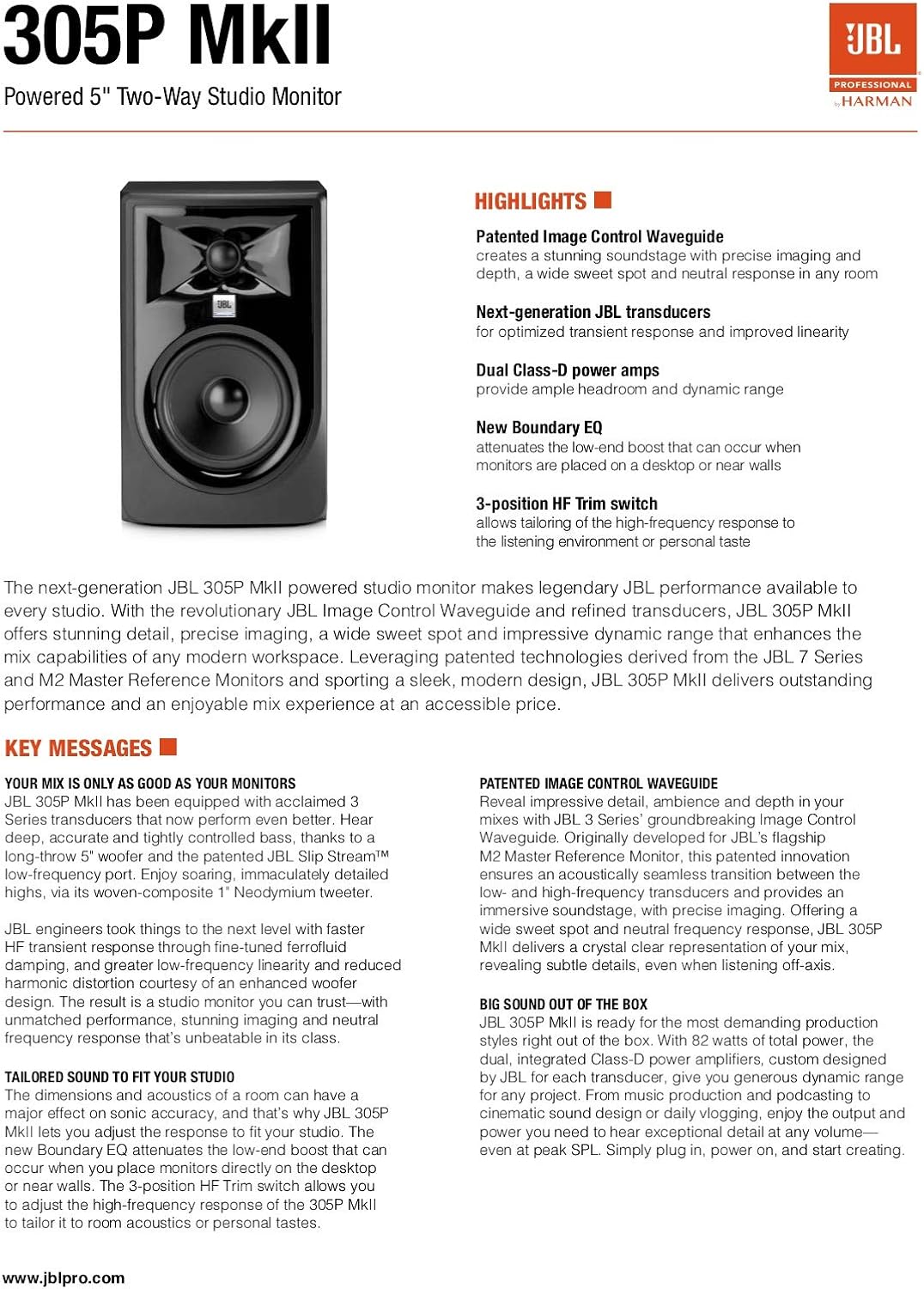 JBL Professional LSR310S 10-inch Powered Studio Subwoofer