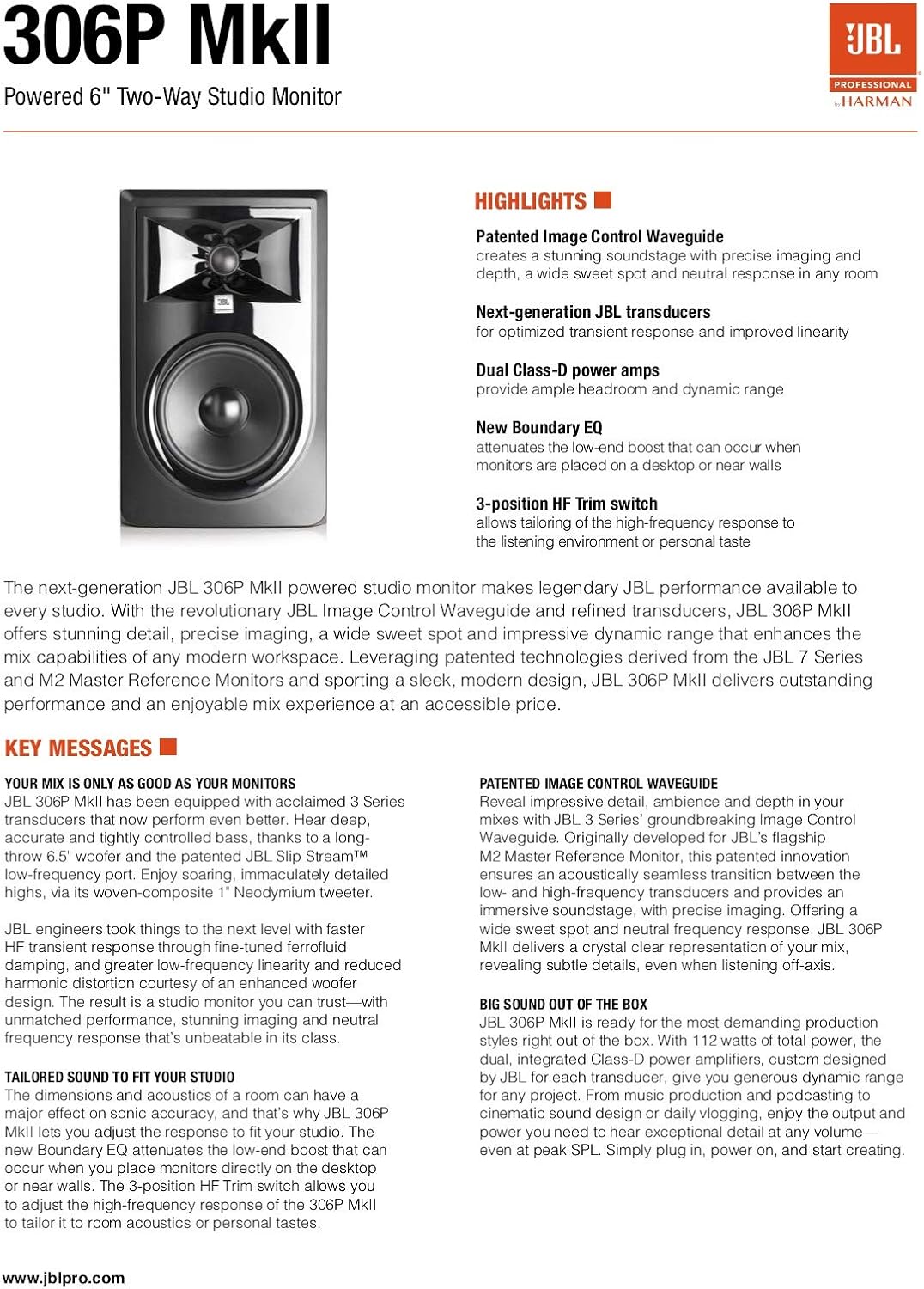 JBL Professional LSR310S 10-inch Powered Studio Subwoofer