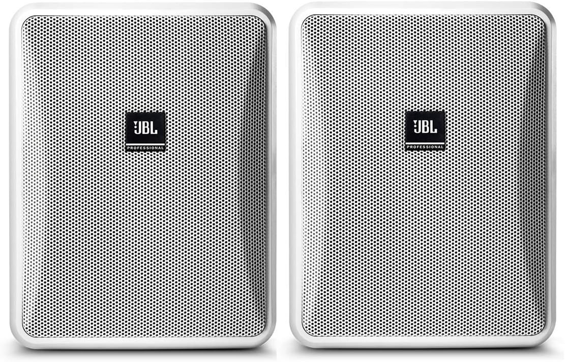 JBL Professional Control 25-1-WH Compact Indoor/Outdoor Background/Foreground Speaker, White, Sold as Pair