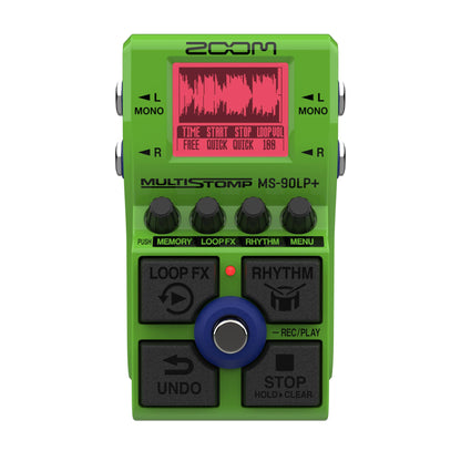 Zoom MS-90LP+ MultiStomp Guitar Pedal with 13 Hour Recording, 90 Minute Loops, 32-Bit Float, High Fidelity Audio, Dedicated Controls, Loop FX, Backlit LCD, Quantizing, Rhythm Patterns, & MIDI