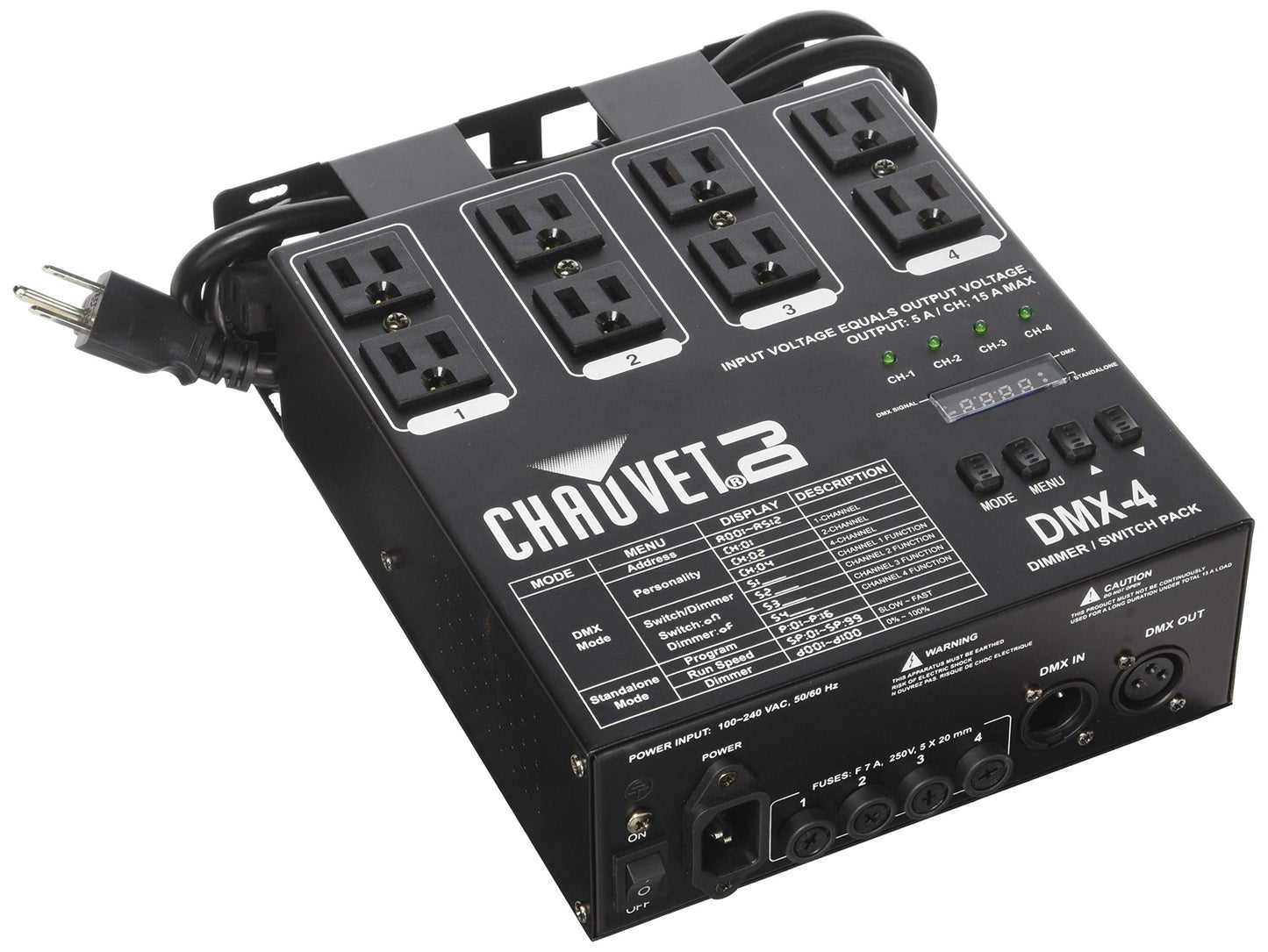 CHAUVET DJ DMX-4 LED Lighting Dimmer/Relay Pack | Lighting Accessories