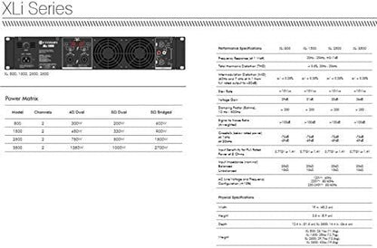 Crown XLi3500 Two-channel, 1350-Watt at 4Ω Power Amplifier