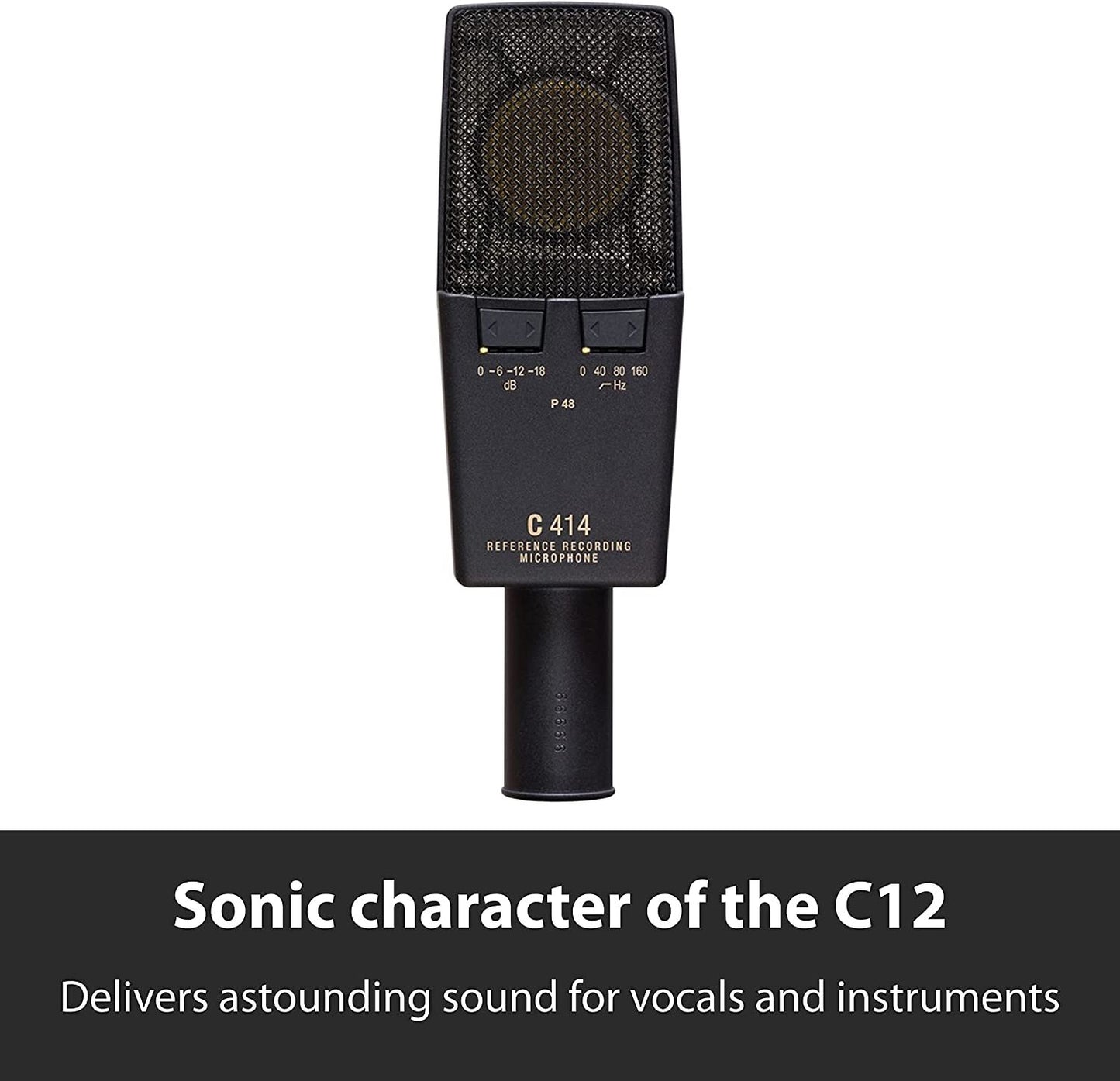 AKG Pro Audio C414 XLII Vocal Condenser Microphone, Multipattern, Black