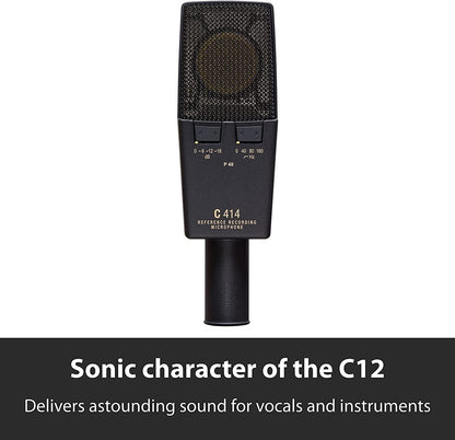 AKG Pro Audio C414 XLII Vocal Condenser Microphone, Multipattern, Black