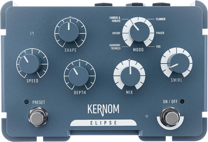 Kernom ELIPSE Modulation Effects Pedal, Morph Between Chorus, Tremolo, Flanger, Phaser & More, Multi-Mode Analog with Digital Control, MIDI Compatible, Expression, 128 Presets