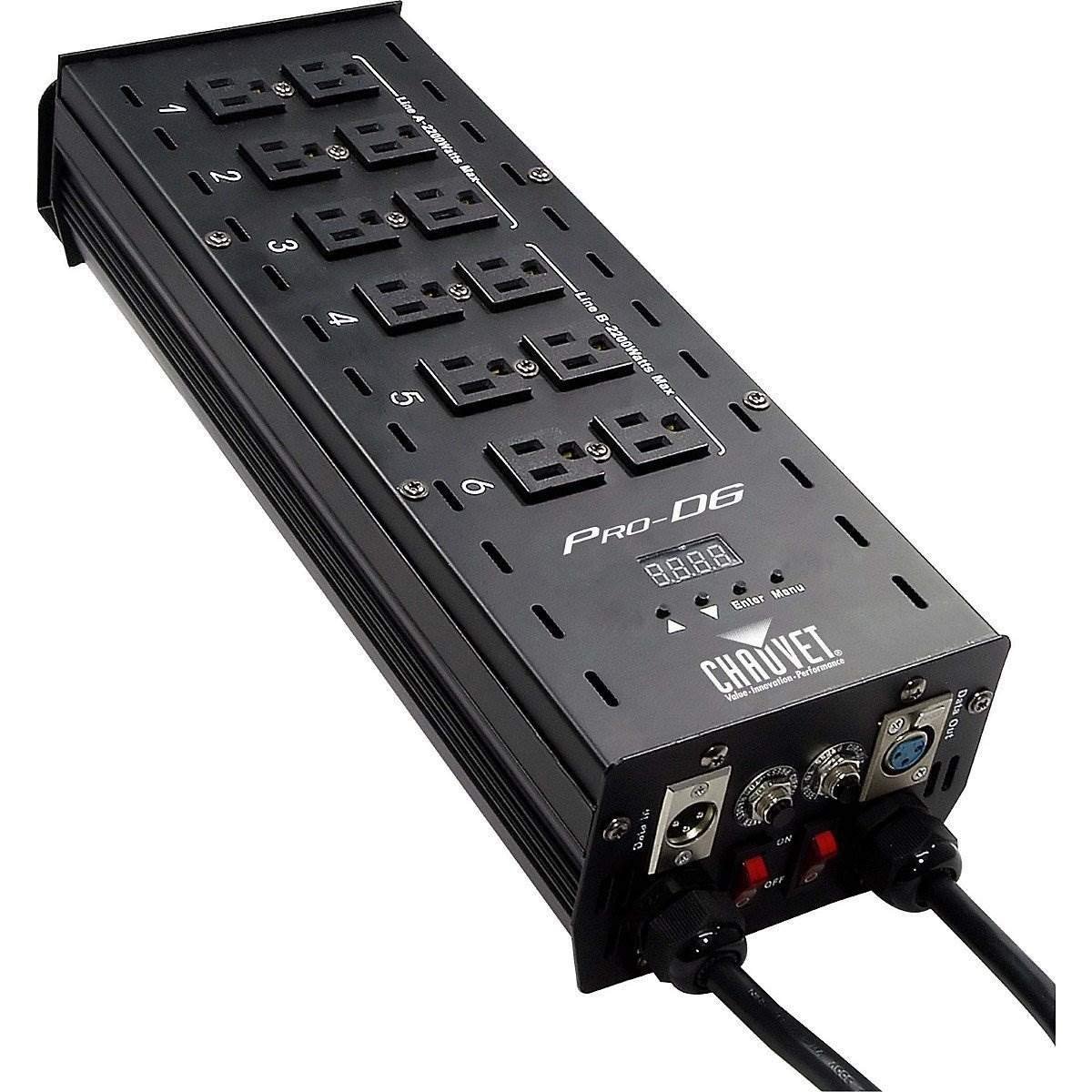CHAUVET DJ Pro-D6 DMX-512 Dimmer/Switch Pack (6-Channel) | LED Light Controllers, BLACK