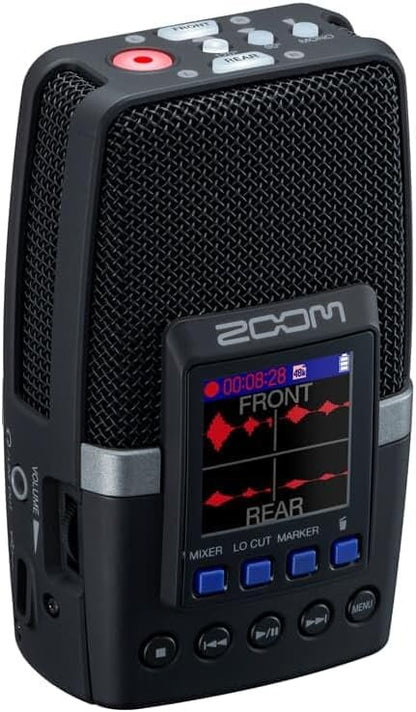 Zoom H2essential Multi-Mic 32-Bit Float Handy Recorder Bundle with APH-2e Accessory Pack with Hairy Windscreen, Padded Shell Case, AC Adapter, & USB C-Cable