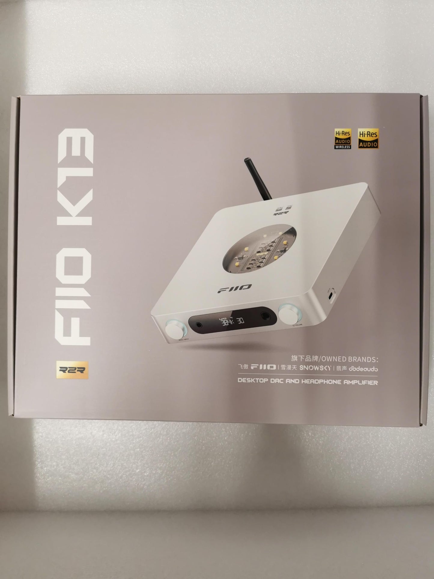 FiiO K13 R2R Desktop DAC & Headphone Amp, High-Fidelity 24Bit R2R DAC, Powerful 2400mW Output, LDAC Bluetooth Streaming, Dual Power Supply, 10-Band PEQ, Balanced XLR & RCA Audio Output (Silver)