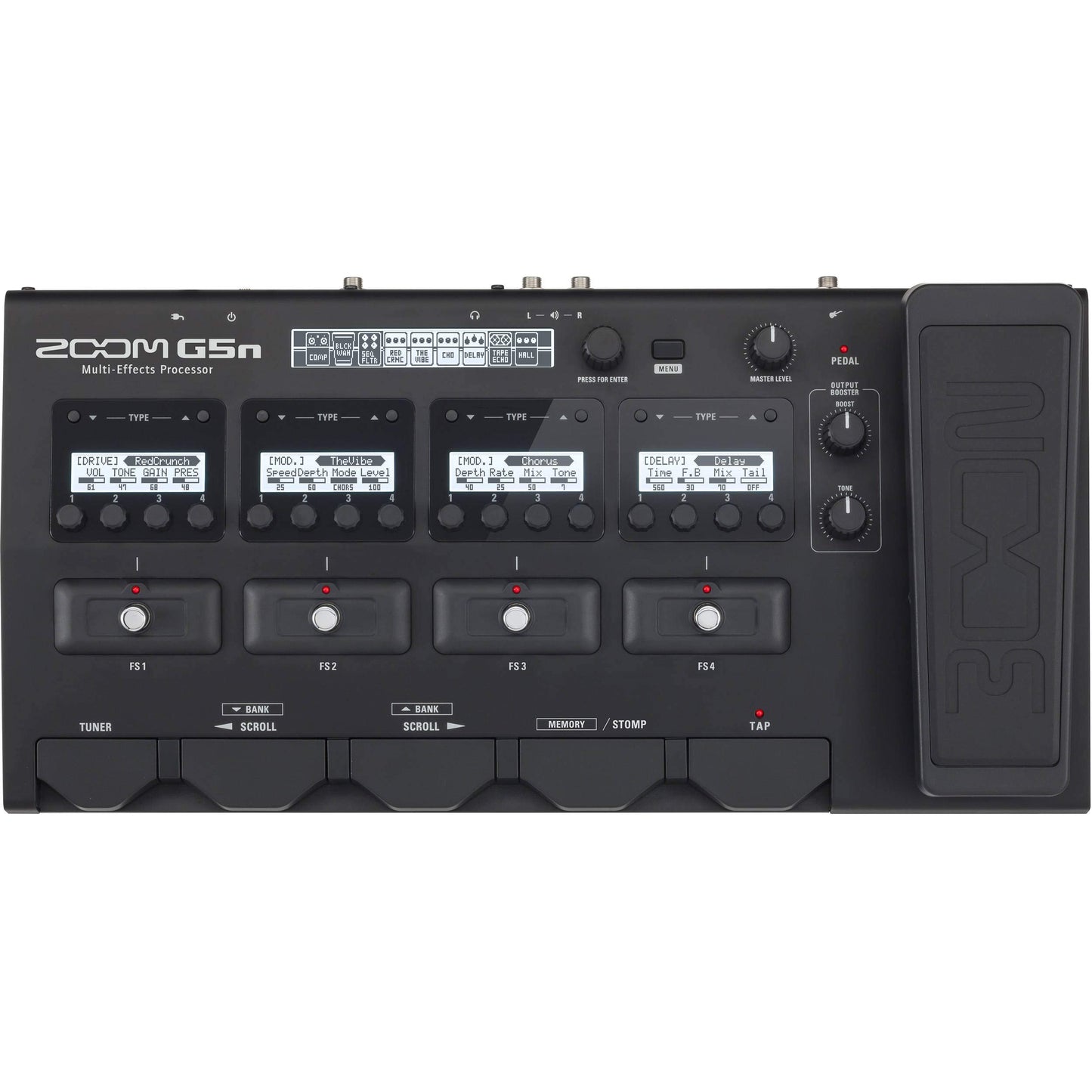Zoom G5n Guitar Multi-Effects Processor with Expression Pedal, with 100+ Built in Effects, Audio Interface for Direct Recording to Computer