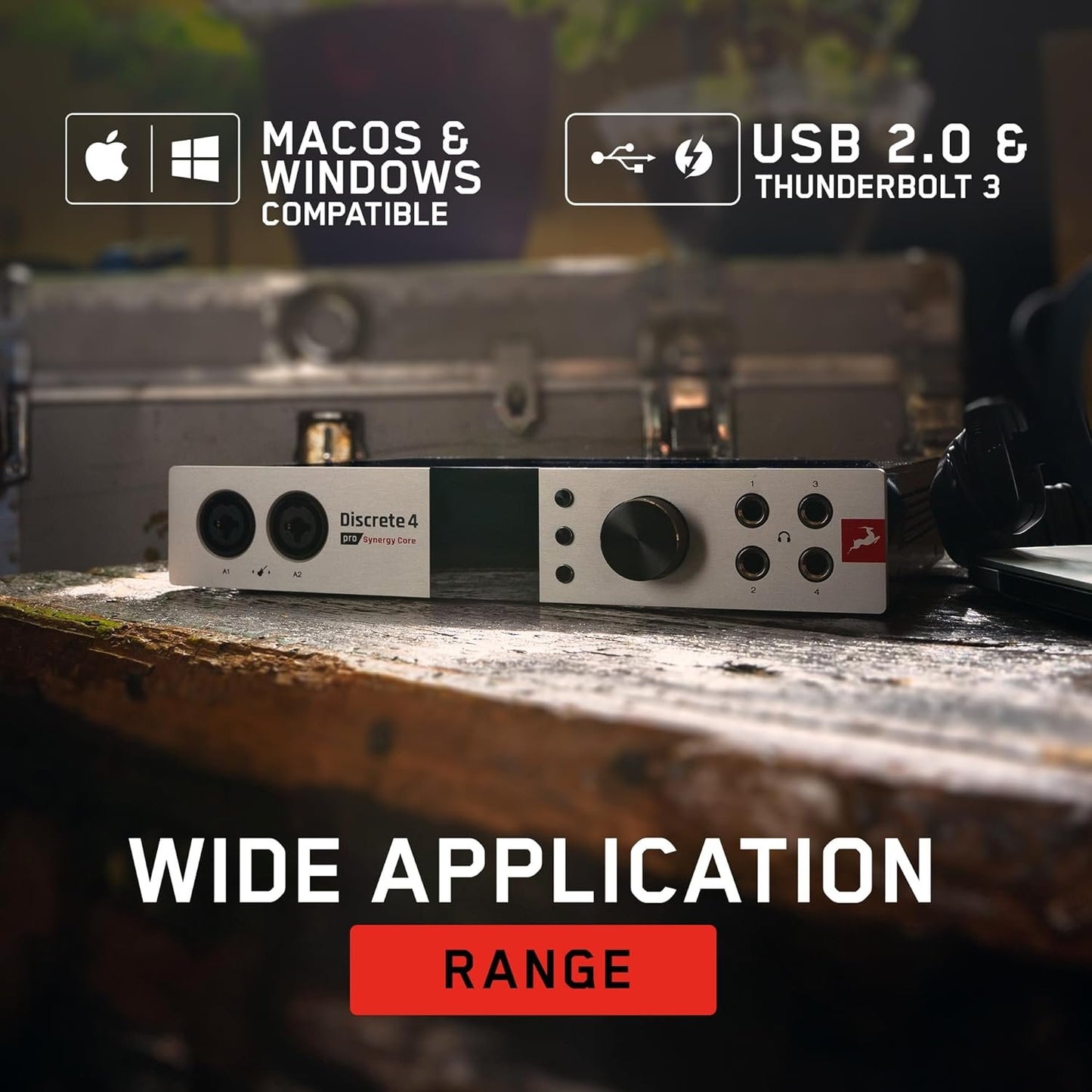 Discrete 4 Pro Synergy Core 14x20 Thunderbolt 3 Interface and USB 2.0 Audio Interface with Onboard Real-time Effects - Antelope Audio
