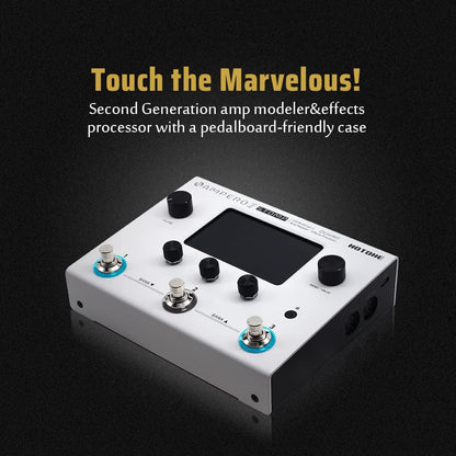 HOTONE Guitar Multi Effects Processor Multi Effects Pedal Touch Screen Guitar Bass Amp Modeling IR Cabinets Simulation Guitar Effects Pedal Multi FX Processor Ampero