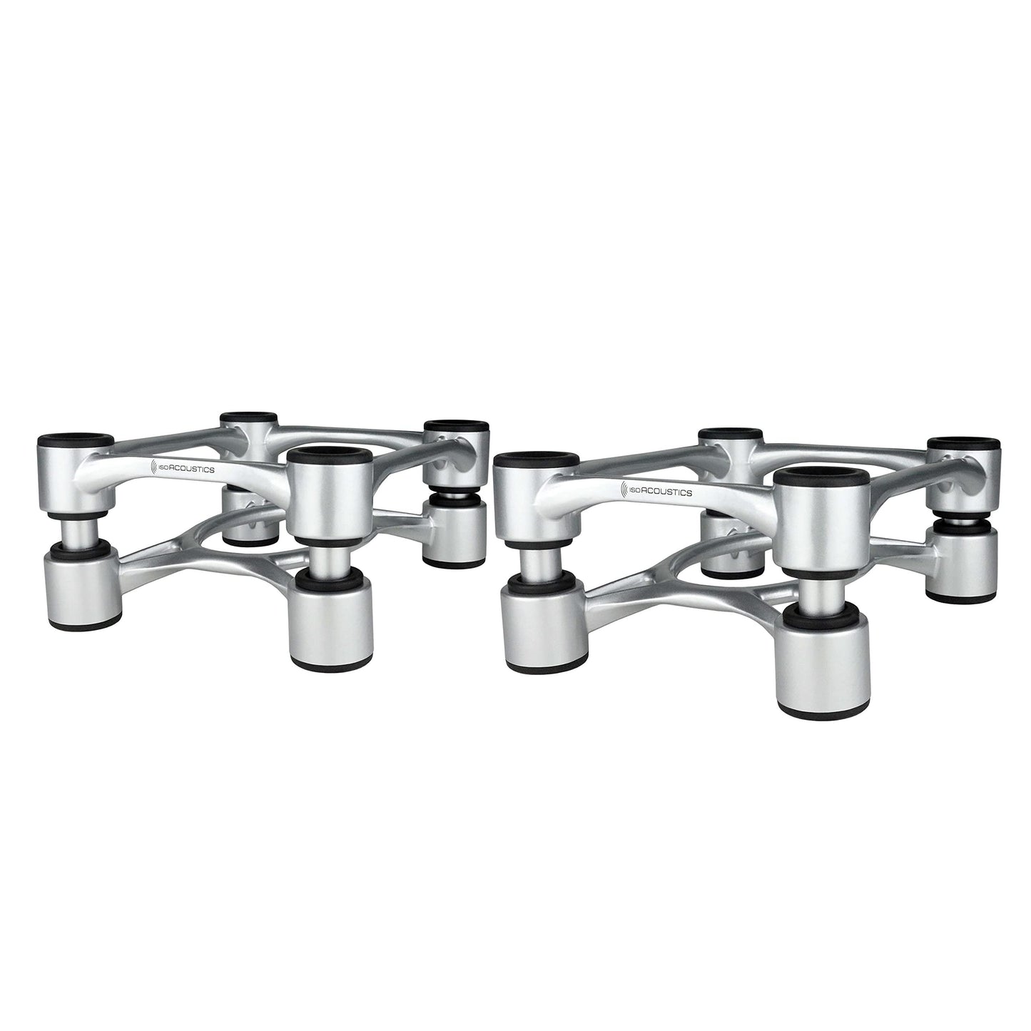 IsoAcoustics Aperta Series Isolation Speaker Stands with Tilt Adjustment: Aperta (6.1" x 7.5") Silver Pair