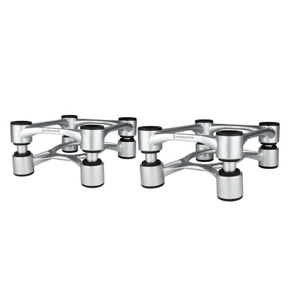 IsoAcoustics Aperta Series Isolation Speaker Stands with Tilt Adjustment: Aperta (6.1" x 7.5") Silver Pair