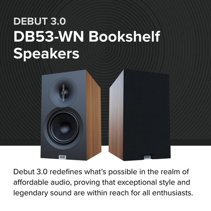 ELAC Debut 3.0 Bookshelf Speakers - 1” Aluminum Dome Tweeter & Aramid Fiber Woofer - 2-Way Bass Reflex - to 38KHz Response