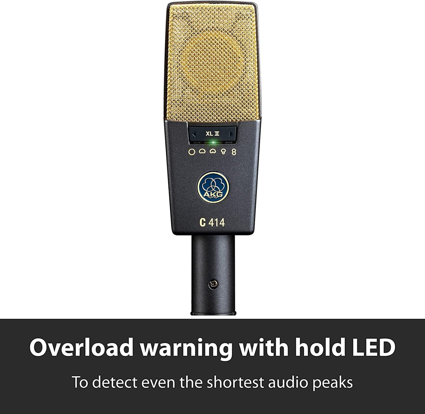 AKG Pro Audio C414 XLII Vocal Condenser Microphone, Multipattern, Black