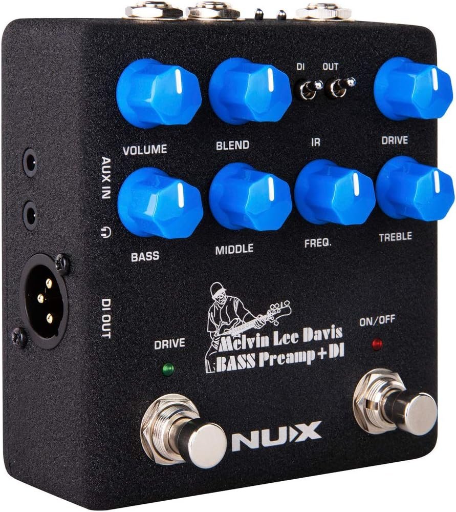 NUX Melvin Lee Davis NBP-5 Dual Switch Bass Pedal Bass Preamp,DI box,Impulse Response (IR) Loader,Audio Interface in one