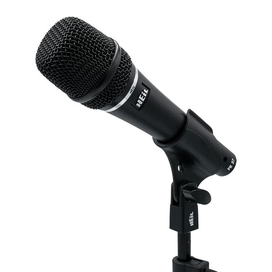 Heil PR 37 Dynamic Microphone for Live Sound Applications, XLR Microphone for Live Music, Wide Frequency Response, Ultra-Clear Sound, Superior Rear Noise Rejection, and Durable Construction - Black