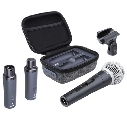 NUX B-3RC Microphone Wireless System with Charging Case, Microphone Bundle, 2.4GHz 24-bit/44.1kHz Audio Quality,