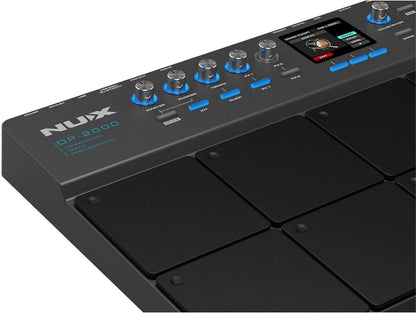 NUX DP-2000 8-Velocity Sensitive Independent Strike Percussion Pad with LED Lights, UI Interactive Interface, Six On-Board Effects, and Wavimport Function