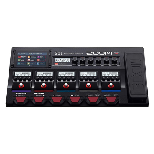 Zoom G11 Guitar Multi-Effects Processor with Expression Pedal, with Touchscreen Interface, 100+ Built in Effects, Amp Modeling, IR, Looper, Audio Interface for Direct Recording to Computer