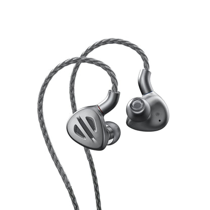 FIIO FH9 Headphones Earphone Wired High Resolution Over-The-Ear 1DD+6BA Detachable Cable Deep Bass Comes with 2.5/3.5/4.4mm Swappable Plugs for Smartphone/PC/Players/Home Audio(Titanium)