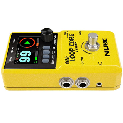 NUX Loop Core Stereo Guitar Looper Pedal, 6 hours recording time,Stereo Audio, MIDI Control, Cab Simulation for Output to Mixer.