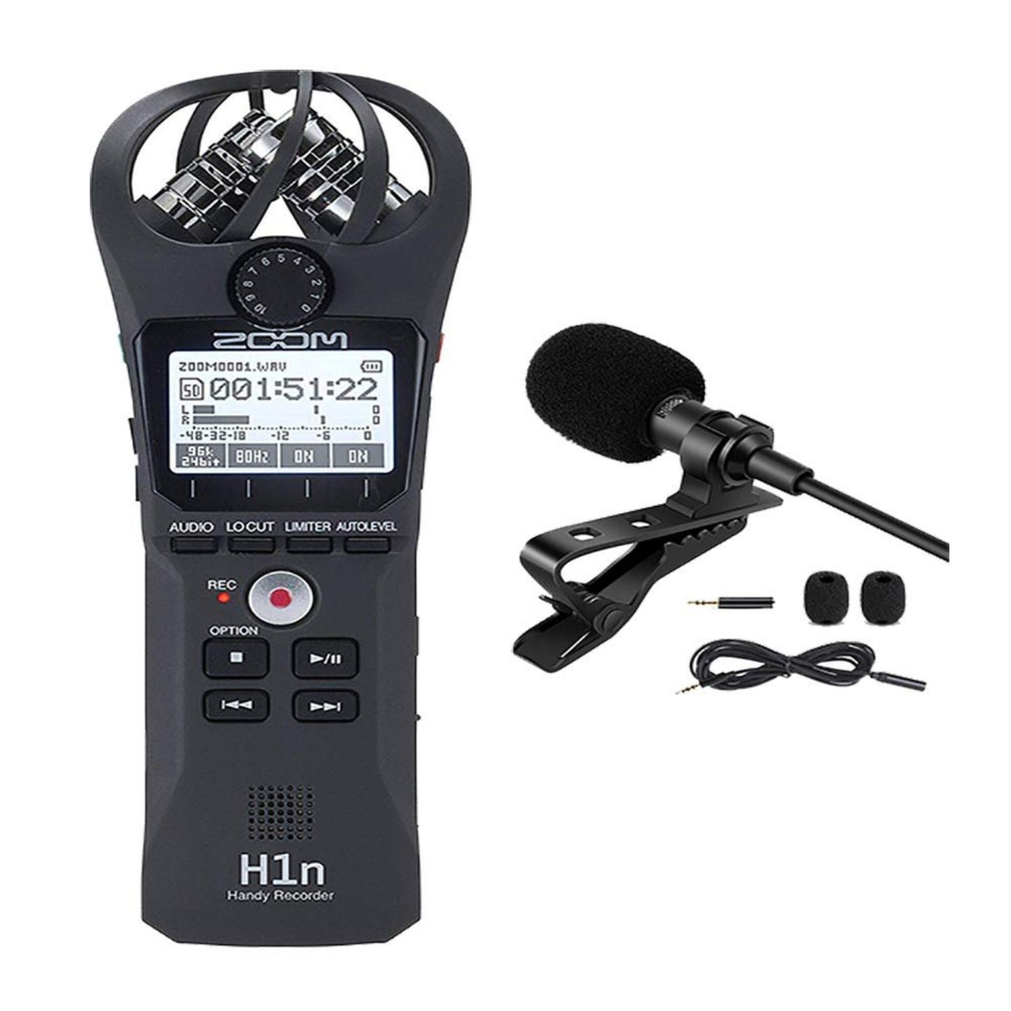 Zoom H1n Handy Recorder with Lavalier lapel mic