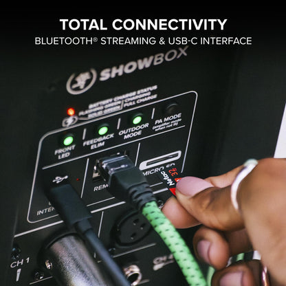 Mackie Mackie ShowBox Battery-Powered All-in-One Live Performance Rig with Breakaway Controller, 6-Channel Mixer, 400W Amp, Portable PA System, FX, SD Card, Bluetooth and USB-C Interface