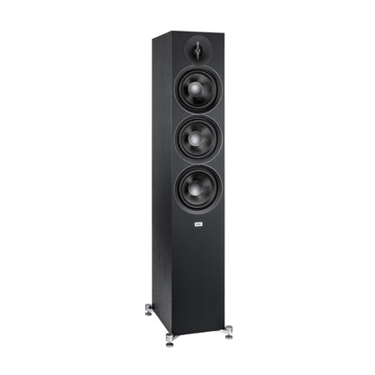 ELAC Debut 3.0 DF63-BK Floorstanding Speaker, Black Ash (Each) - 1” Aluminum Dome Tweeter, 6.5” Aramid Fiber Midrange & Dual 6.5” Aramid Fiber Woofers - 3-Way Bass Reflex - 31Hz to 38KHz Response